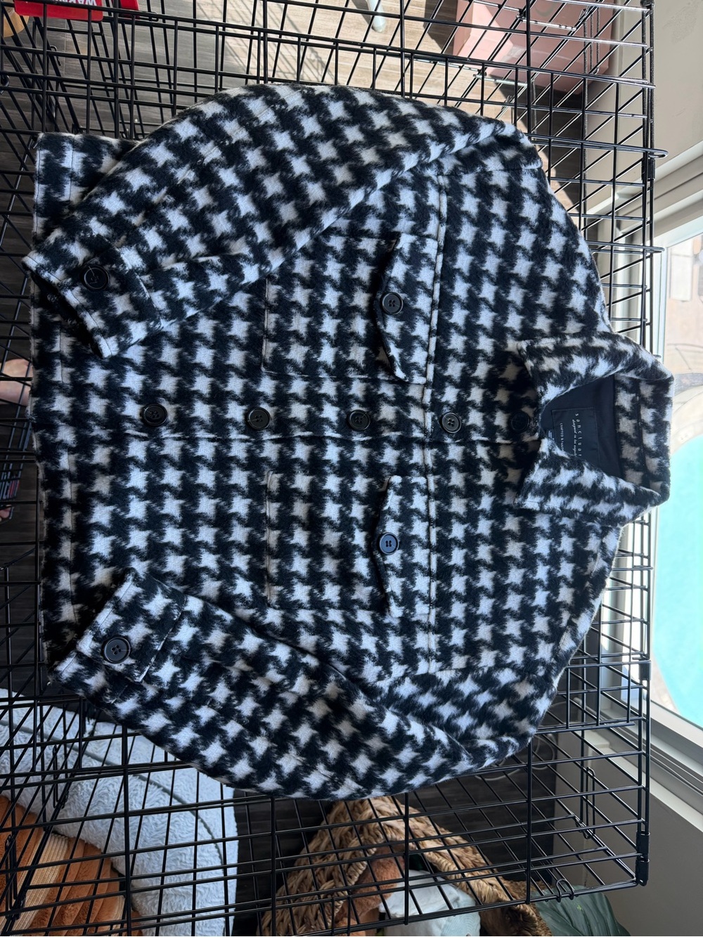 Sanctuary Houndstooth Wool-Blend Blazer Jacket